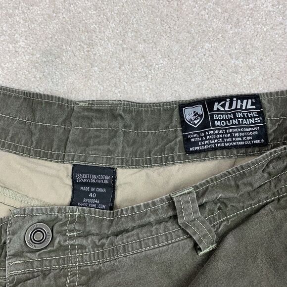 Kuhl Men’s Vintage Patina Dye Hiking Shorts Zip Cargo Pockets Size 40 - Picture 10 of 13